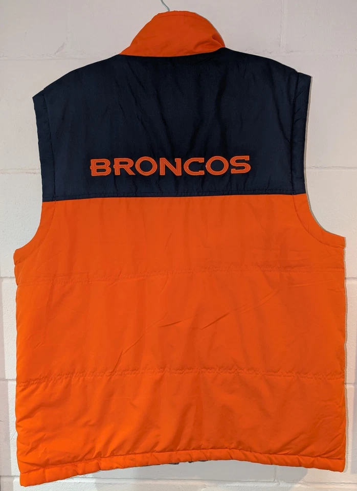 NFL Denver Broncos Vest XL Reversible Orange/Gray - Image 2 of 4