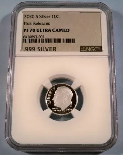 2020-S 10c .999 SILVER NGC PF70UCAM ROOSEVELT DIME PROOF ULTRA CAMEO PR 70 FR