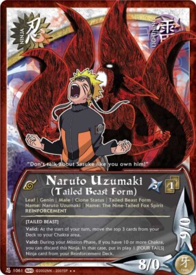 NARUTO カード Naruto Uzumaki (Tailed Beast Form) - N-1061 - Rare - 1st