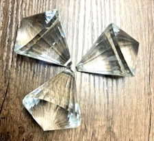 3 PCs Conical shape Clear Faceted Sphere CRYSTAL Sun Catcher Rainbow Prism