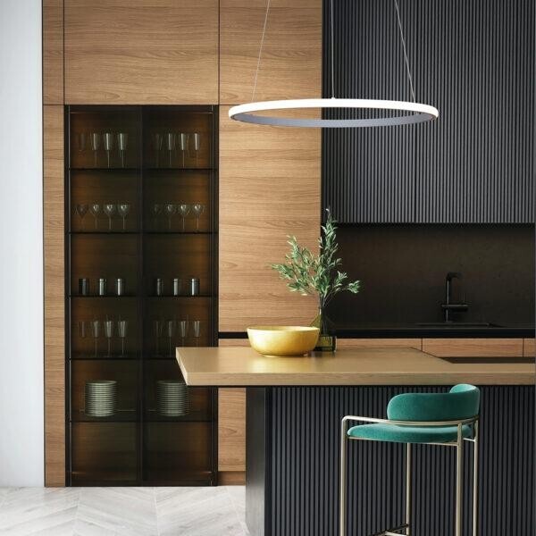 Sospensione Circolare LED 50cm 3000K | Lampada Cucina Alta Resa