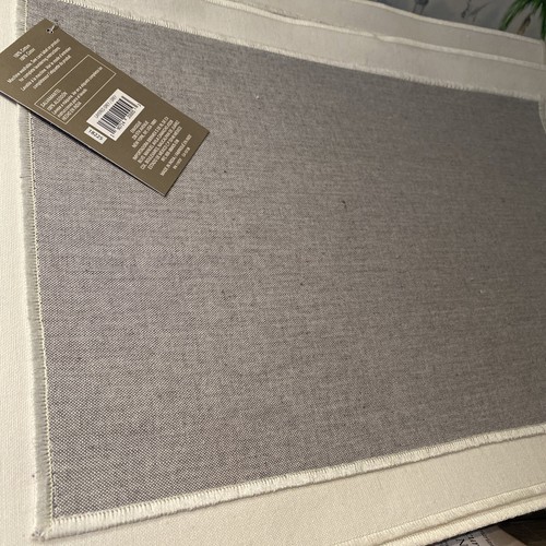 "Juego de manteles de tela de 2 quilates en capas Chambray en gris 13 x 19" - Imagen 3 de 6