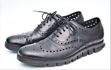 MENS 11M COLE HAAN ZEROGRAND BLACK WINGTIP OXFORD C14026 STORE DISPLAY PAIR