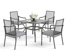 5 Piece Patio Furniture Dining Set Outdoor Table and Chairs for Garden Backyard