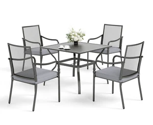 5 Piece Patio Furniture Dining Set Outdoor Table and Chairs for Garden Backyard