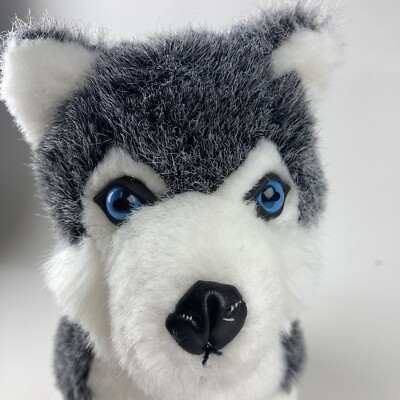 GOFFA HUSKY WOLF MALAMUTE SAMOYED STUFFED ANIMAL DOG PUPPY BLUE EYES PLUSH 10 In