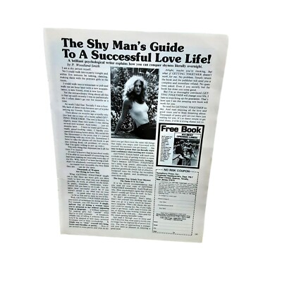 1979 Shy Mans Guide To A Successful Love Life Original Print Ad vintage