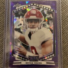 2022 Leaf Draft Bryce Young Metal Portrait Crystal Purple RC #P-BY1