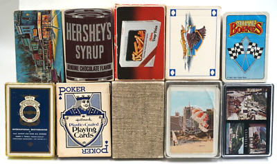 Vintage Playing Cards Decks - Lot of 10 W/ Sealed Hershey's Syrup Deck