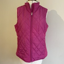 Pink Izod Ladies Golf Gilet Size Medium Quilted Fleece Lined