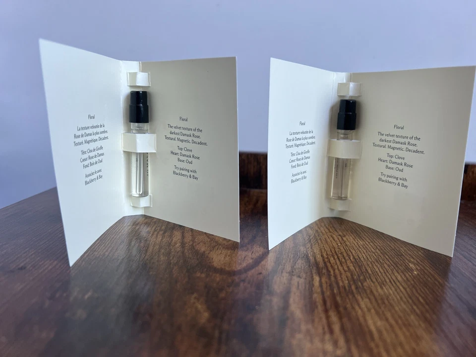 2x Jo Malone London Velvet Rose & Oud Colonia Intensa Muestra Spray 0,05 oz 1,5 ml Foto 3 de 4