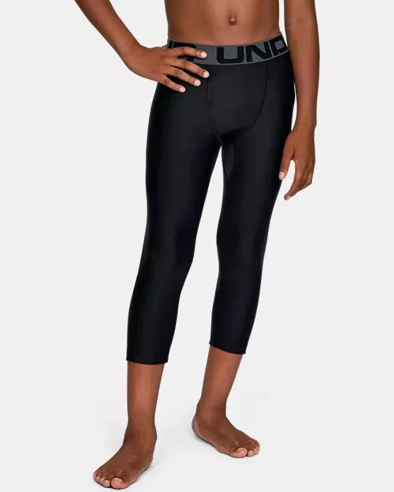 Under Armour Boys Heatgear Armour ¾ Leggings Black 1328980 Size S M L