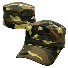 Forest Camo GI Military Flex Flat Camouflage Cadet Fit Fitted Patrol Hat Cap