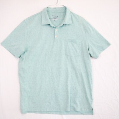 The Normal Brand Polo Shirt Mens XL Active Puremeso Pocket Green Short Sleeve