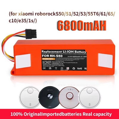 6800mAh Li-Ionen Ersatzbatterie Akku für Xiaomi Roborock S50 S51 S55 S6 S6 MAX A