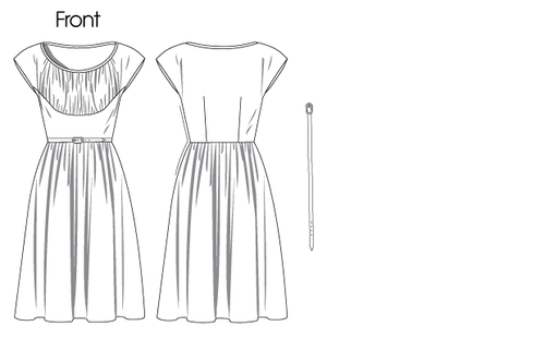 Vogue Sewing Pattern 8728, Retro 1946 Fitted Shirred Dress, Sizes 8 - 14 New  - Picture 3 of 3