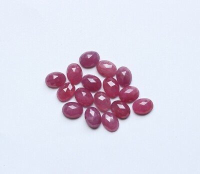 Ruby Gemstone Natural Red Ruby Rose Cut Faceted Cabochon Loose Gemstone 8X6MM
