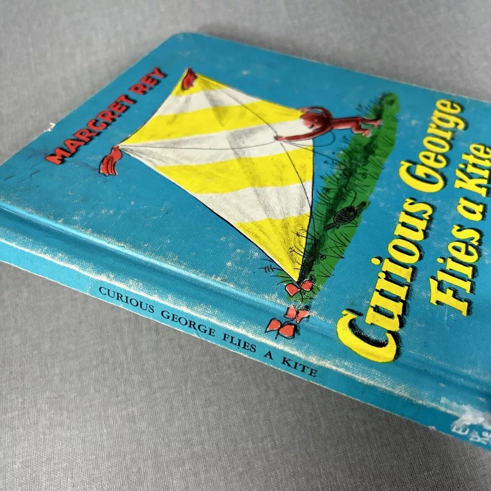 CURIOUS GEORGE Flies A Kite by Margret Rey ~ Vintage Hardcover 10th Ed Book - Image 3 of 4