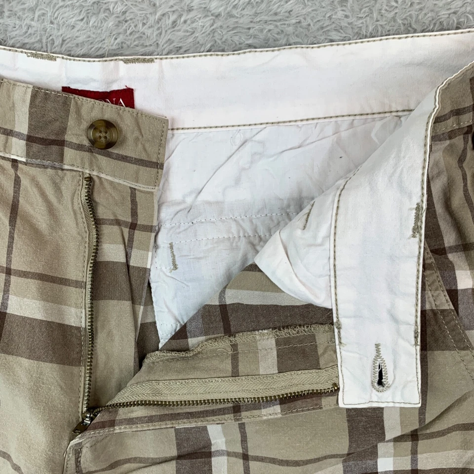 Pantalones cortos de trabajo Merona Check Cargo de algodón para hombre talla 36 Foto 4 de 4