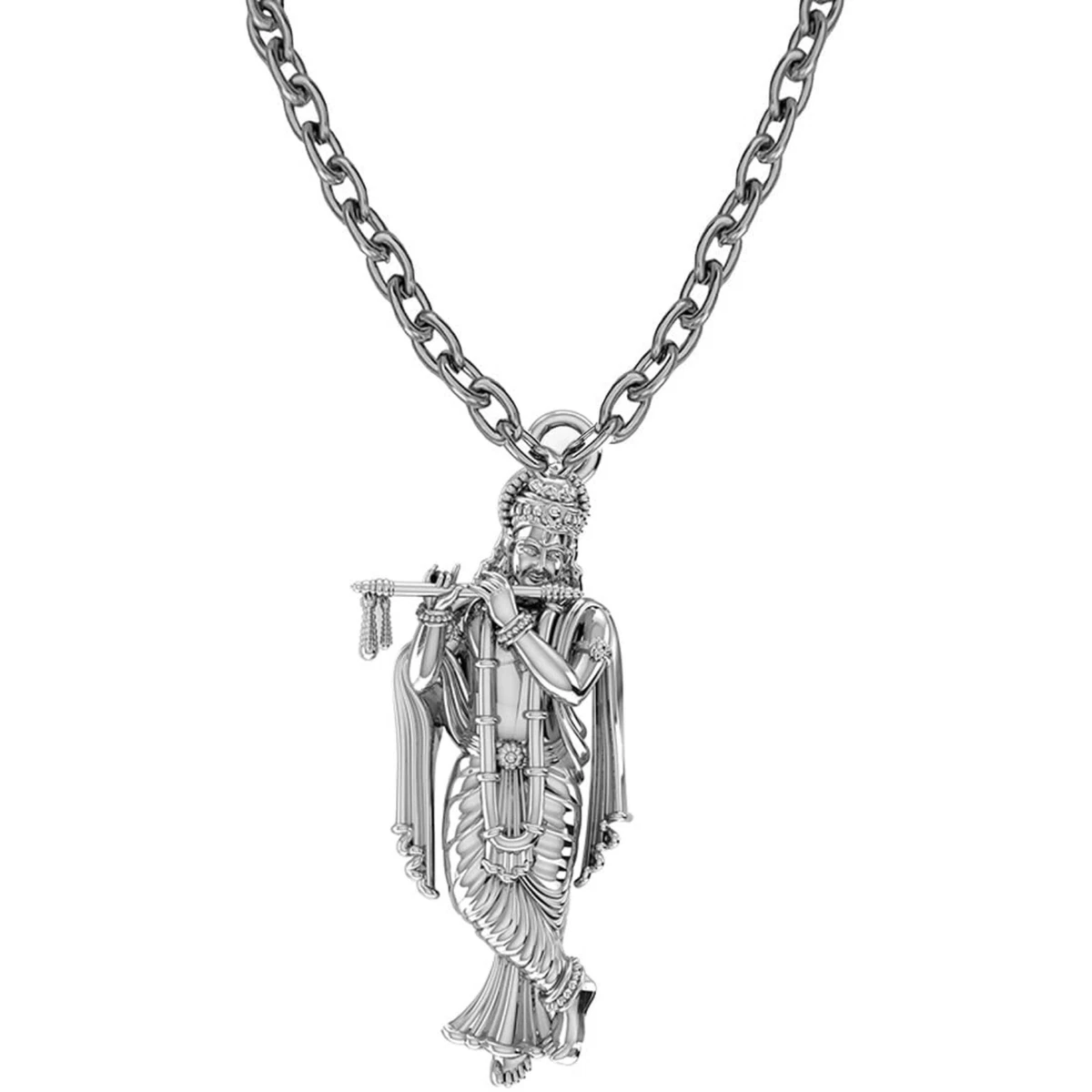 Silver krishna locket sale