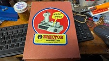 RARER COND. A.C. GILBERT ERECTOR SET NO. 6 WHISTLE LOT 3 W/REPRO/INST  INSP SHT