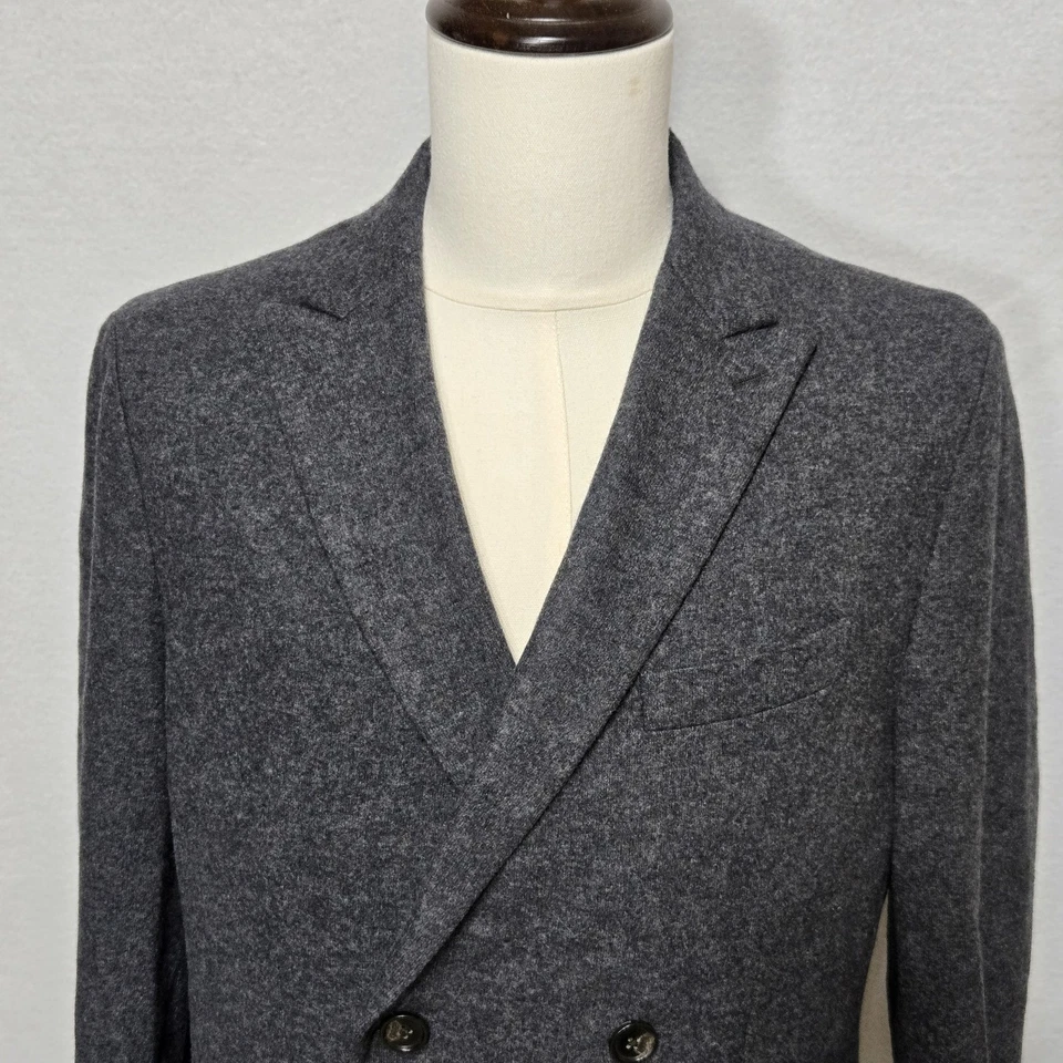 Blazer Banana Republic Para Hombres 40L Gris Calce Ajustado Doble Pecho Chaqueta de Lana Italia Foto 3 de 4