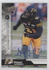 2018 Upper Deck CFL Autograph 11 Simoni Lawrence Hamilton Tiger-cats Auto