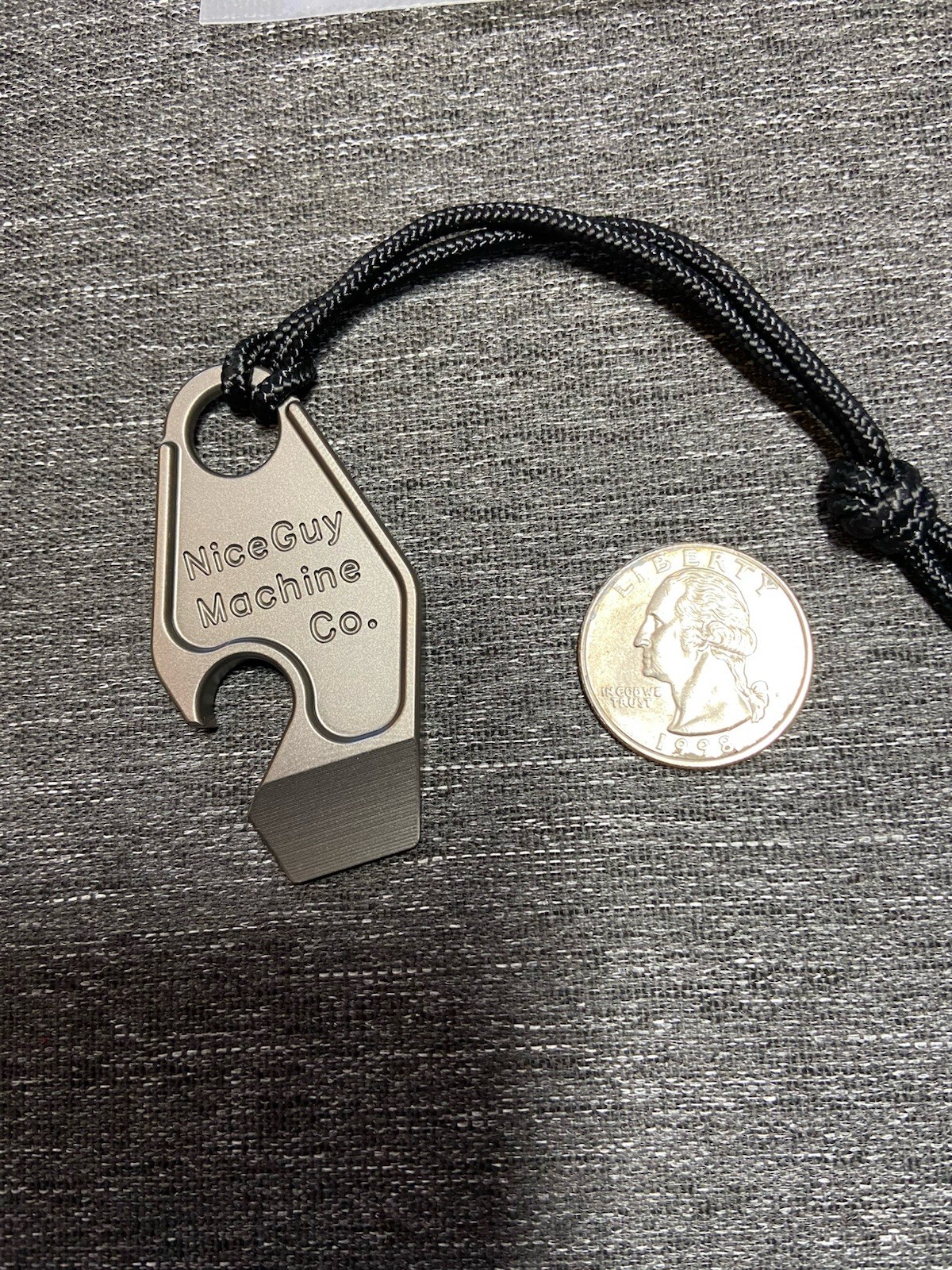 NEW! Nice Guy Machine Co. Return to Home V2 Fob, Titanium Beadblasted, USA Made