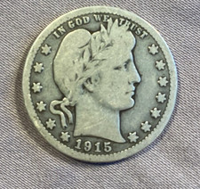 1915 P Barber Quarter VG 90% Silver