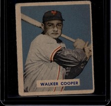 1949 Bowman Baseball #117 Walker Cooper, Filler (New York Giants)