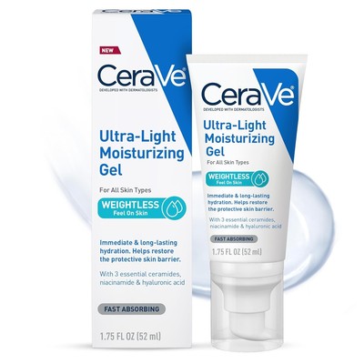 2 PACK CeraVe Ultra Light Moisturizing Gel For All Skin Types 1.75 oz./ 52 ml