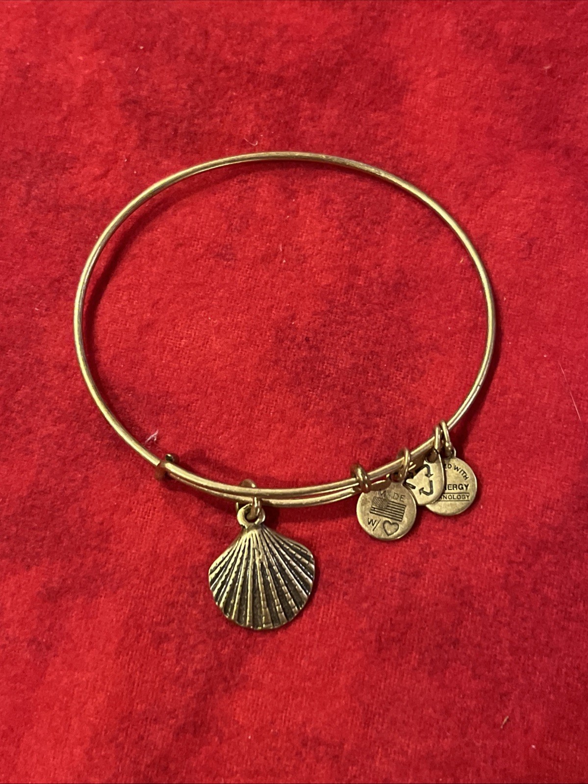 Alex and Ani Charm Bracelet - SEA SHELL CHARM BANGLE GOLD TONE (W23)