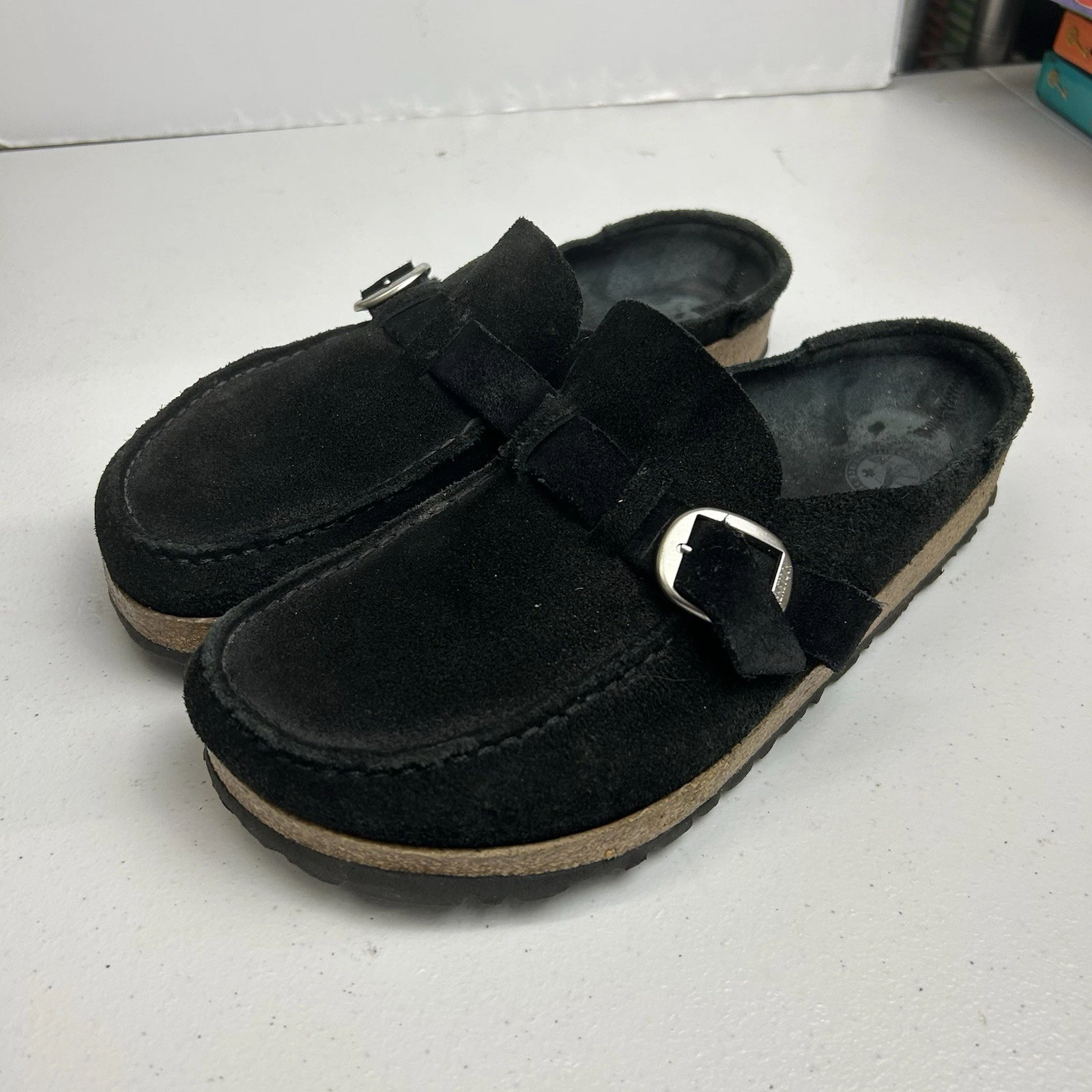 Birkenstock Buckley Clogs Mules Women US9 Men’s US 7 /EU 40 Black Suede Slip On