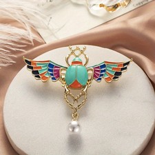 Elegant Colored Enamel Beetle Brooch Pin Corsage Luxury Jewelry Holiday Gift