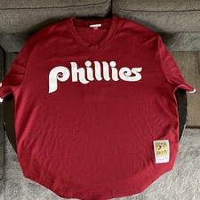 Mitchell & Ness Philadelphia Phillies Lenny Dykstra #4 Red MLB Jersey Size 2XL