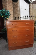 Mid Century E Gomme / G-Plan 'Brandon' Light Ok Chest of Drawers  `1950's