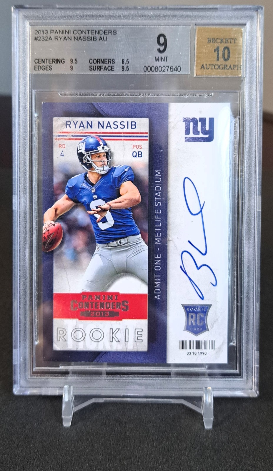 Ryan Nassib Panini Contenders #232 Autograph