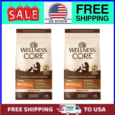 (2 pack) Wellness CORE Original Formula Grain-Free Dry Cat Food, 5 Pound Bag
