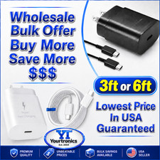 25w Type USB-C Fast Wall Charger 6FT Cable For Samsung Galaxy S25 S24 S23 lot