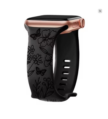 Uhrenarmband für Apple Watch 38 40 41 mm Silikon Blumenmuster Ersatz
