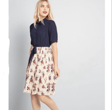 ModCloth Adored Duet Dress Anthropologie NWT Medium Floral Fit & Flare Romantic