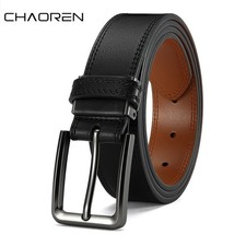 Mens Genuine Leather Belt Belts Real New Buckle For Trouser Jeans Black Brown UK