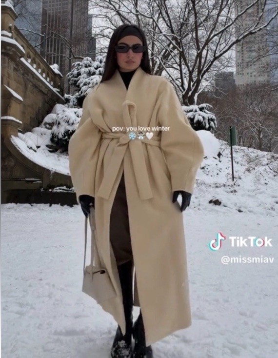 ZARA WOMAN ZW COLLECTION OVERSIZED WOOL BLEND LONG COAT , VANILLA , Sz S  thumbnail 4