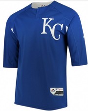 Majestic Cool Base Men’s Kansas City Royals 3/4 Sleeve BP Jersey Medium M MLB