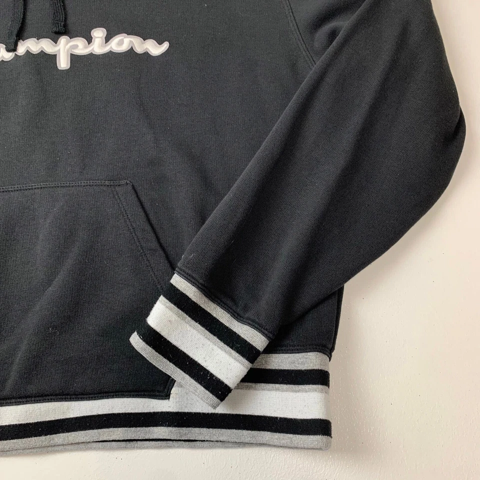 Women’s Champion Black Hoodie / 2XL / XXL / Embroidered Logo / Cropped - Image 3 of 4