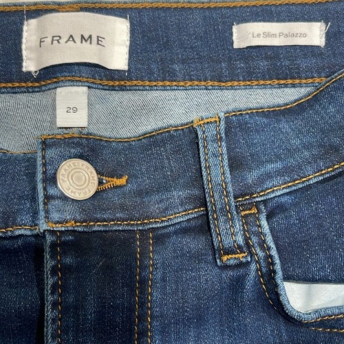 FRAME Le Slim Palazzo High Waist Wide Leg Stretch Jeans SZ 29 Majesty Blue - Picture 6 of 8