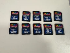 Lot of 10 Transcend 32GB SDHC Class 10 UHS-1  SD Memory Cards