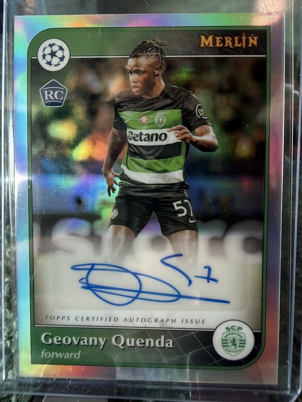 Topps Merlin UEFA Club Competitions Geovany Quenda Sporting RC Auto #AU-GQ