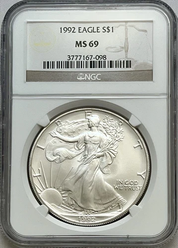 1992 Silver Eagle NGC MS69