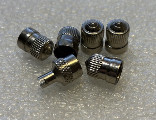 Vintage Schrader Tire Valve Caps-set of 5 with 1 core tool cap.